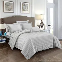 Σετ Υπέρδιπλου Σεντονιού 4 Τεμαχίων 220x240 Γκρί