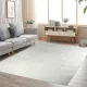 Χαλί Shaggy Γούνα 170x220cm Άσπρο