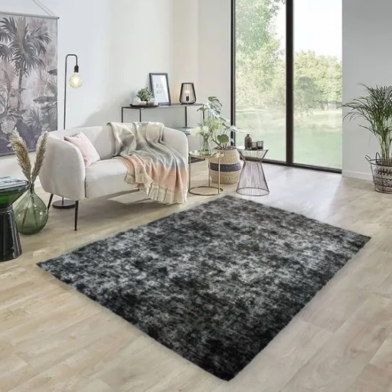 Χαλί Shaggy Γούνα 200x230cm Σκούρο Γκρι