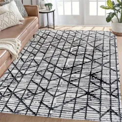 Xαλιά TSOKME 160x200cm-Μαύρο & Γκρί
