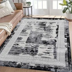 Xαλιά TSOKME 160x200cm-Μαύρο & Γκρί