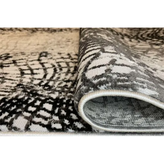Xαλιά TSOKME 210X260cm-Γκρί & μαύρο