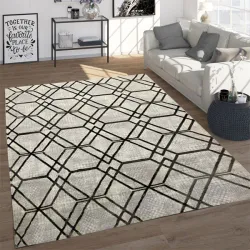 Xαλιά Ανάγλυφα 200x300cm-Γκρί & σκούρο μπλέ