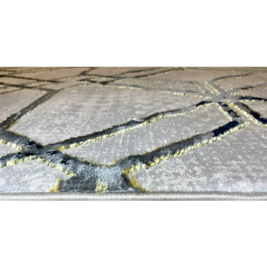 Xαλιά Ανάγλυφα 200x300cm-Γκρί & σκούρο μπλέ