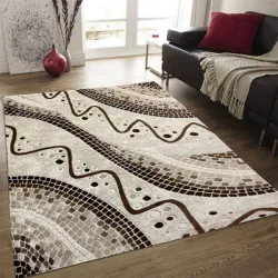 Χαλιά Μοντέρνα 200x290cm-καφέ&άσπρο