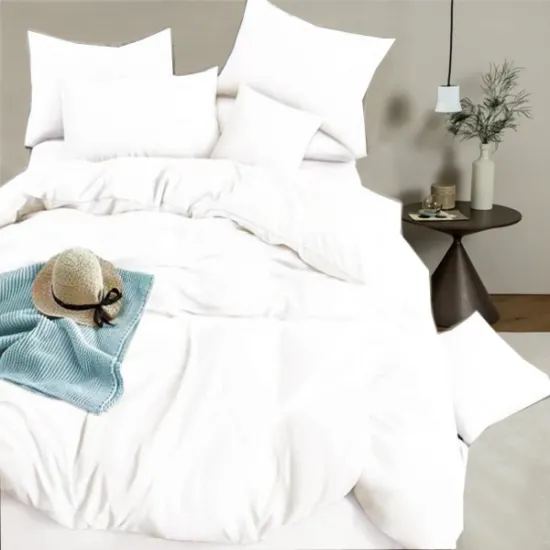 Σετ Σεντόνια Μονά Μονόχρωμα 3τμχ Λευκό με Λάστιχο 160x240